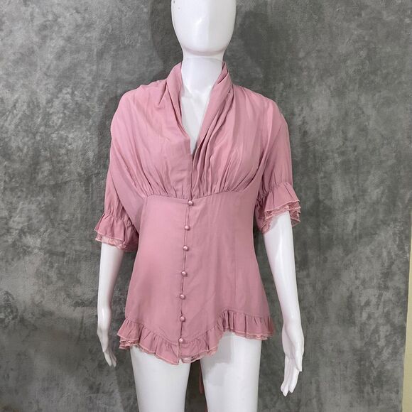 NWT Scarlet Darkness Top Lace Up Corset Pink X Large Whimsgoth Coquette Ethereal - Picture 1 of 13